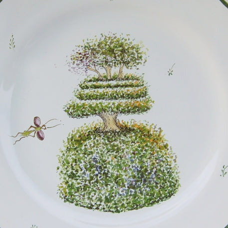 Feston plate with Topiaire 5 hand painted decoration