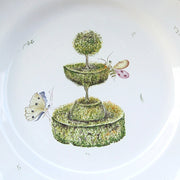 Rond Festons serving plate with Topiaire 3 hand painted decoration